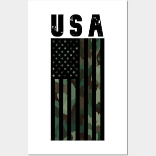 USA Camo Flag Posters and Art